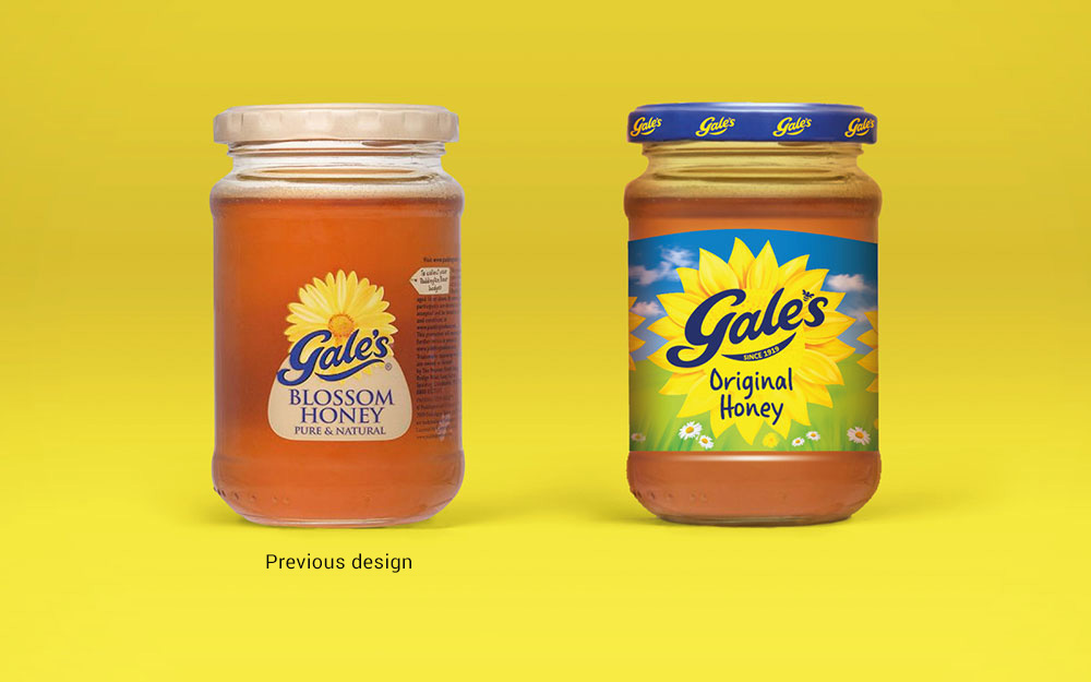 Gales Honey packaging design before and after - Rylands Brand Design