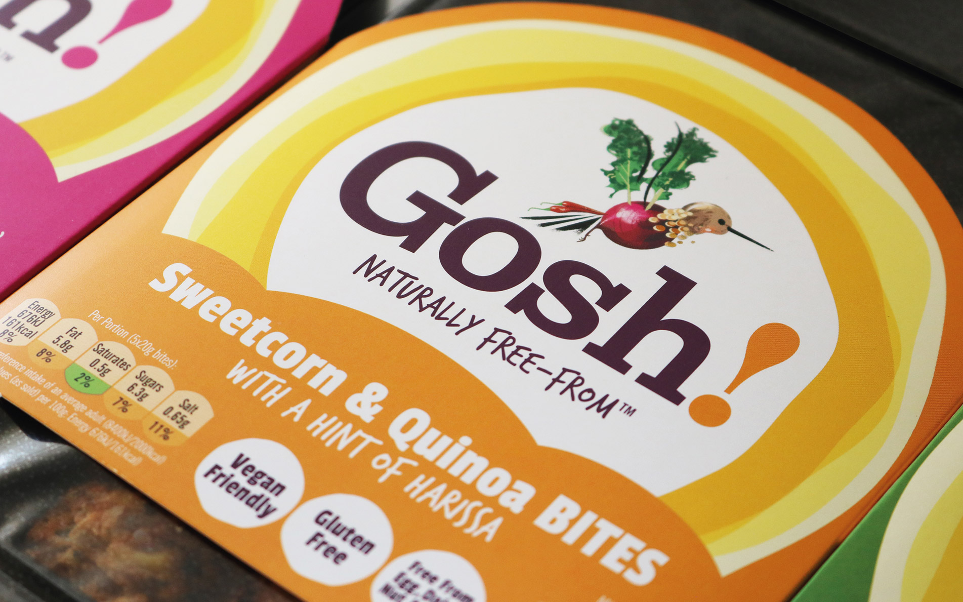 Gosh! naturally free-from snacks packaging design positioni9ng - Rylands Brand Design