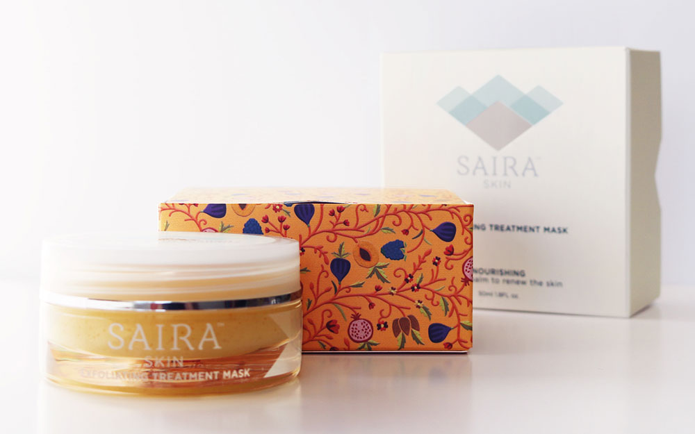 Saira Skin organic face mask packaging design - Rylands Brand Design