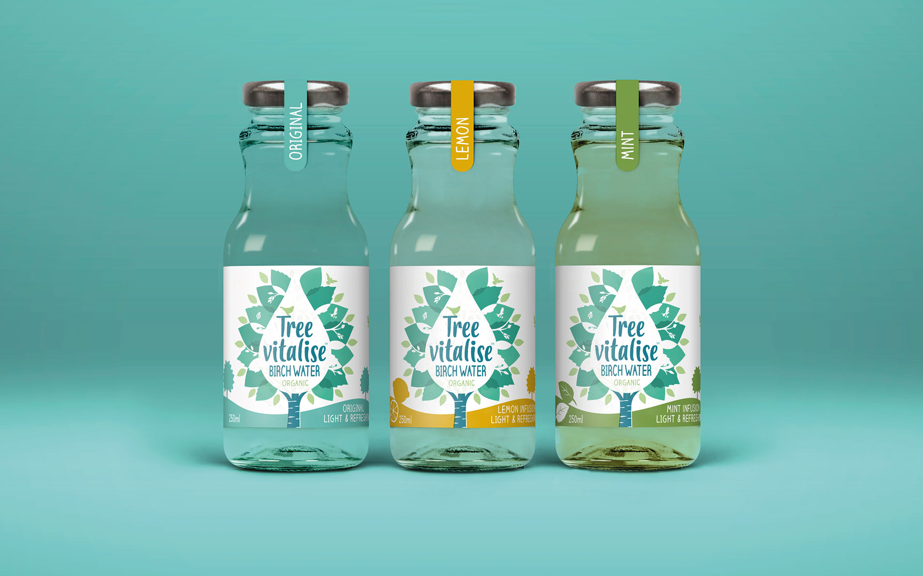 Treevitalise birch water packaging - Rylands Brand Design